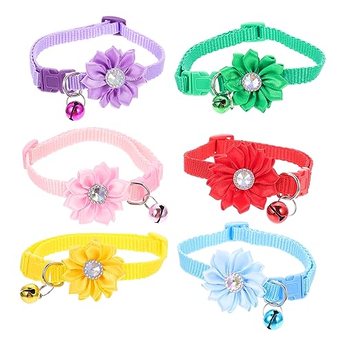 GREENADSCAPE 6 Stück Haustier-katzenhalsbänder – Blumenhalsband Mit Glöckchen – Für – Bequemer Haustierhals – Foto-Requisite GREENADSCAPE 6 Stück Haustier-katzenhalsbänder – Blumenhalsband Mit Glöckchen – Für – Bequemer Haustierhals – Foto-Requisite von GREENADSCAPE