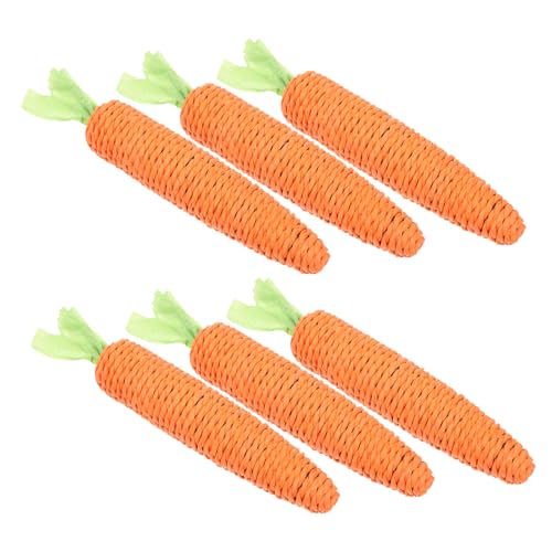 GREENADSCAPE 6pcs Katze Kauen Karotten Spielzeug Seil Karotte Geformt Zähne Schleifen Spielzeug Für Indoor Katzen GREENADSCAPE 6pcs Katze Kauen Karotten Spielzeug Seil Karotte Geformt Zähne Schleifen Spielzeug Für Indoor Katzen von GREENADSCAPE