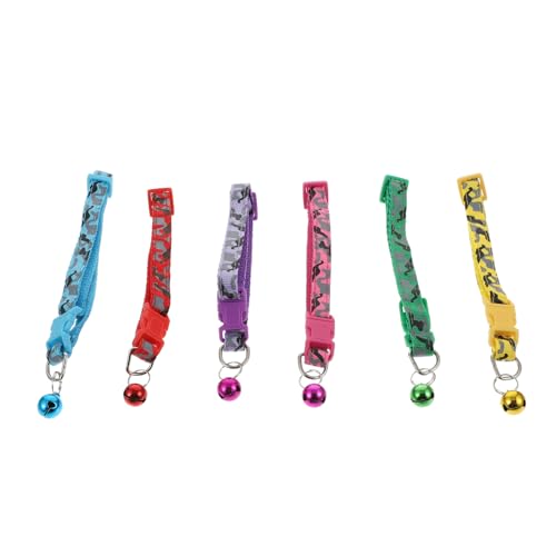 GREENADSCAPE 6pcs Katze Für Pet Schnalle Camouflage Muster Pet Cliers Mit Glocken von GREENADSCAPE
