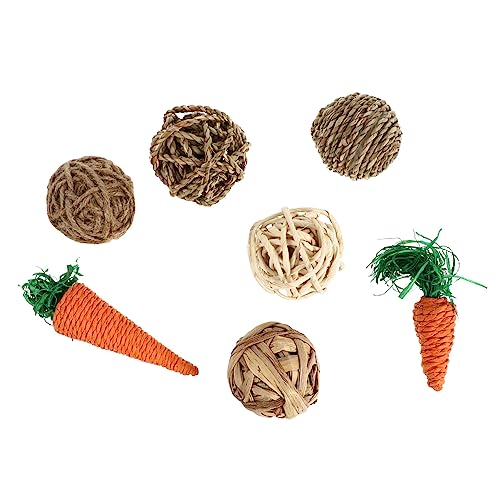 GREENADSCAPE Handgefertigte runde Bälle Kauspielzeug für Kaninchen und Hamster Molaren Karottenspielzeug zur Pflege GREENADSCAPE Handgefertigte runde Bälle Kauspielzeug für Kaninchen und Hamster Molaren Karottenspielzeug zur Pflege von GREENADSCAPE