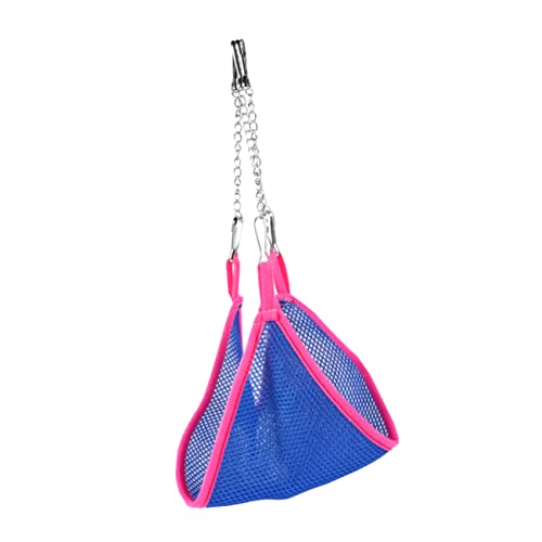 GREENADSCAPE Entzückende Hängematte mit Eidechsenmotiv dreieckiges Netz Haustierbett Eidechsennest sichere Schlafhängematte bequemes Netz Blaue Farbe große Größe 33 x 35 cm von GREENADSCAPE