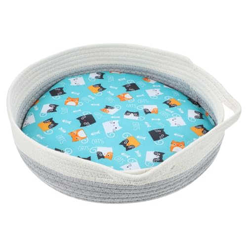 GREENADSCAPE Cushioned Woven Katzenbett Mit Abnehmbarem Kissen Atmungsaktives Nest Für Kleine Haustiere Für Katzen Und Kleine Hunde Stabil Und Bequem Für Erholsames Schläfchen von GREENADSCAPE