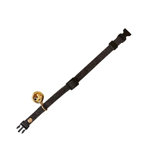 GREENADSCAPE Haustierhalsband Verstellbar Mit Goldener Sternmuster-Glocke Für Hunde Und Bequemes Pu Mit Schnalle von GREENADSCAPE