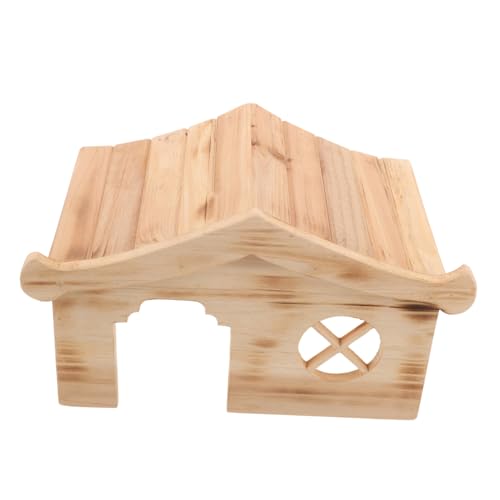 GREENADSCAPE Holzhütte Für Kleintiere Stabiles Versteck Für Hamster Und Meerschweinchen Angenehmes Schlafhaus Käfig von GREENADSCAPE