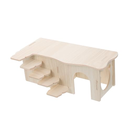 GREENADSCAPE Holzhaus Für Kleine Haustiere Hamsterversteck Mit Leiter Naturmaterial Bequemer Ruheraum Für Hamster Mäusehabitat Langlebig Und Sicher von GREENADSCAPE