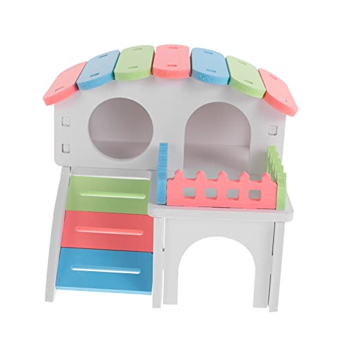 GREENADSCAPE Meerschweinchenversteck Hamsterversteck Spielzeug Für Kleine Haustiere Holz Haus Nestschale Hamsterhaus von GREENADSCAPE