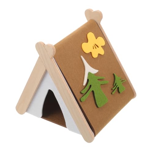 GREENADSCAPE Hamster Winterversteck Aus Filz Süßes Hamsterhaus Für Kleine Tiere Warmes Schlafhaus Für Nager Geeignet Für Käfige Und Zuhause Erdmännchenbraun von GREENADSCAPE