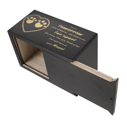 GREENADSCAPE Gedenkurne für Haustiere aus Holz für Katzen und Hunde Aschebox Katzenurne zur Aufbewahrung von Haustierasche von GREENADSCAPE