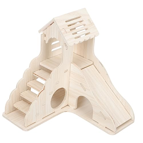 GREENADSCAPE Hamsterhaus Aus Holz Für Kleintiere Praktischer Rückzugsort Und Spielplatz Für Hamster Meerschweinchen Und Chinchillas Vielseitige Nutzung Als Nest Und Versteck DIY-freundlich von GREENADSCAPE