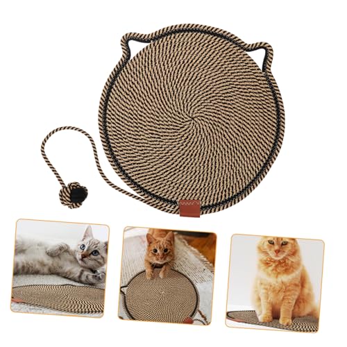 GREENADSCAPE Katzenkratzbrett Aus Baumwolle Mit Umhängeband Rund Für Kätzchen Kratzbrett Haustierspielzeug Wiederverwendbar Katzenbedarf Schwarz GREENADSCAPE Katzenkratzbrett Aus Baumwolle Mit Umhängeband Rund Für Kätzchen Kratzbrett Haustierspielzeug Wiederverwendbar Katzenbedarf Schwarz von GREENADSCAPE