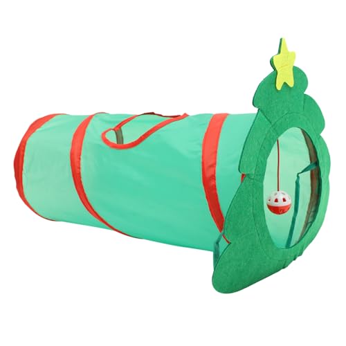 GREENADSCAPE Katzentunnel, Heimtierbedarf, Cat Direct, Faltbarer Katzenkanal, Weihnachts Katzenspielzeug, Süßer Katzentunnel, Interaktives Katzenspielzeug, Kleintier Aktivitätsspielzeug, von GREENADSCAPE
