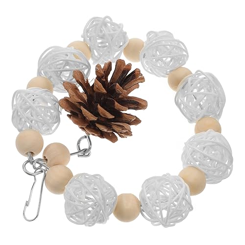 GREENADSCAPE Papagei Kauspielzeug Natürliche Kiefernzapfen Vogel Futtersuche Puzzle Rattan Weiß Rebe Für Wellensittich Sittich GREENADSCAPE Papagei Kauspielzeug Natürliche Kiefernzapfen Vogel Futtersuche Puzzle Rattan Weiß Rebe Für Wellensittich Sittich von GREENADSCAPE