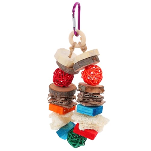 GREENADSCAPE Kauspielzeug Für Vögel Vogelbarsch Kleine Vogelspielzeuge Holziges Spielzeug Vogelschaukeln Für Kleine Vögel Vogelkäfig Spielzeug Papageienkäfigspielzeug Vogel Dekorationen Hölzern von GREENADSCAPE