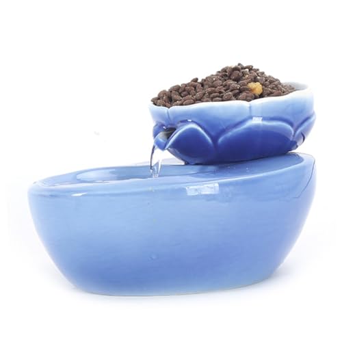 GREENADSCAPE Keramik Wasserspender Mit Automatischem Zirkulationsfilter Futternapf Für Katzen Blau GREENADSCAPE Keramik Wasserspender Mit Automatischem Zirkulationsfilter Futternapf Für Katzen Blau von GREENADSCAPE