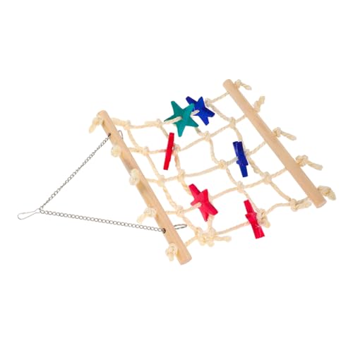 GREENADSCAPE Papagei Kletternetz Schaukel Spielzeug Vogel Seil Netz Sicher Kauspielzeug Hängendes Papagei Spielzeug Zubehör von GREENADSCAPE