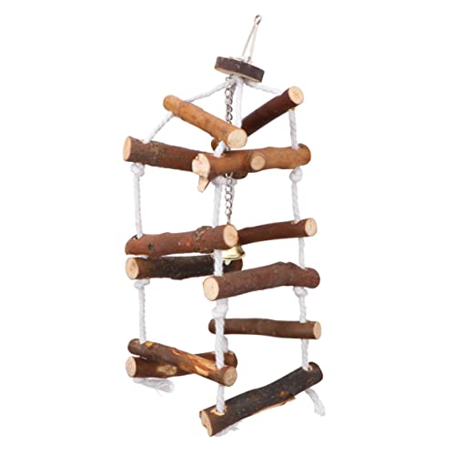 GREENADSCAPE Holz-papageienschaukel Mit DREI Schichten Aus Baumwollseil Hängendes Vogelspielzeug Für Käfige Und Für Wellensittiche Und Andere Vögel von GREENADSCAPE