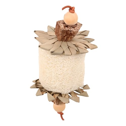 GREENADSCAPE Große Vogel Kauspielzeug Zum Aufhängen Vogelkäfigspielzeug Für Sittiche Schleifspielzeug Mit Luffa-Element Beißspielzeug Für Vögel Hängespielzeug Für Papageien von GREENADSCAPE