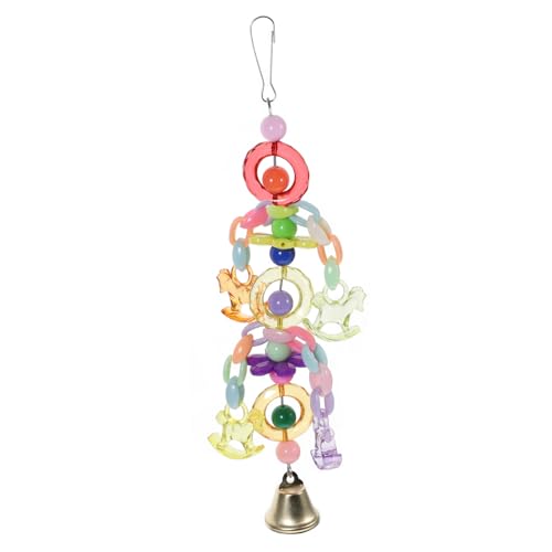 GREENADSCAPE Papageienspielzeug Aus Acrylperlen Mit Glöckchen-Design Kreative Beißschnur Für Vögel Zum Kauen Und Entdecken Vogel-hängespielzeug GREENADSCAPE Papageienspielzeug Aus Acrylperlen Mit Glöckchen-Design Kreative Beißschnur Für Vögel Zum Kauen Und Entdecken Vogel-hängespielzeug von GREENADSCAPE