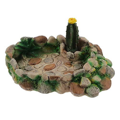 GREENADSCAPE Reptilien Futternapf Und Trinkschale Für Schildkröten Echsen Frösche Hochwertige wasserdichte Futter Und Wasserschale Aus Robustem Harz Für Terrarien Und Aquarien von GREENADSCAPE