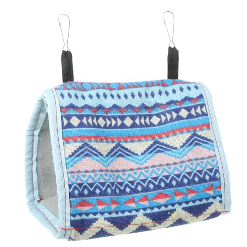 GREENADSCAPE Vogelnest Hängematte Für Papageien Hängendes Schlafhaus Aus Atmungsaktivem Material Warm Und Bequem Für Käfige Für Kleine Vögel Geeignet Inklusive Kleiner Blauer Wellenform von GREENADSCAPE