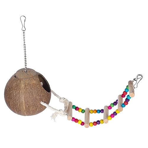 GREENADSCAPE Coconut Bird House Mit Leiter Aus Natürlicher Kokosnussschale Hängendes Vogelhaus Für Wellensittiche Papageien Und Kleintiere Langlebiges Und Vielseitiges Ruhezubehör Für Ihr GREENADSCAPE Coconut Bird House Mit Leiter Aus Natürlicher Kokosnussschale Hängendes Vogelhaus Für Wellensittiche Papageien Und Kleintiere Langlebiges Und Vielseitiges Ruhezubehör Für Ihr von GREENADSCAPE
