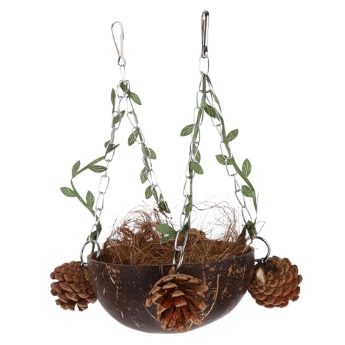 GREENADSCAPE Vogelkäfig Hängematte Aus Kokosnussschale Papageienbett Spielzeug Für Wellensittiche Dekoratives Vogelnest Für Kleine Vögel Für Käfige Und Volieren GREENADSCAPE Vogelkäfig Hängematte Aus Kokosnussschale Papageienbett Spielzeug Für Wellensittiche Dekoratives Vogelnest Für Kleine Vögel Für Käfige Und Volieren von GREENADSCAPE