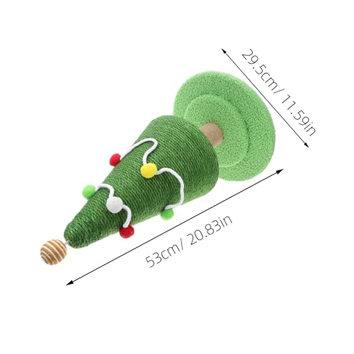 GREENADSCAPE Weihnachtsbaumkatze Ball Sisal Cat Kratzerpfosten Bodenkratzstange Kätzchen Kratzbaum Katzenpfostenkratzer kratzbäume für Katzen Weihnachtskatzenkratzer Schaum Grün von GREENADSCAPE