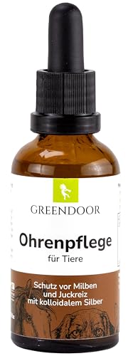 GREENDOOR Ohrenpflege für Hunde 100 ml, natürliche Formulierung mit Urea und Milchsäure, Glasflasche mit Glaspipette, Akutanwendung und dauerhafte Pflege der Ohren von GREENDOOR
