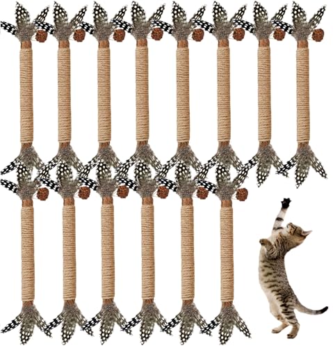 GREMBEB - Katzenspielzeug, 14 Stück, Silvervine Federspielzeug für Katzen, Kätzchen-Kaustäbchen, Katzenminze-Leckereien mit Glocke zum Reinigen GREMBEB - Katzenspielzeug, 14 Stück, Silvervine Federspielzeug für Katzen, Kätzchen-Kaustäbchen, Katzenminze-Leckereien mit Glocke zum Reinigen von GREMBEB