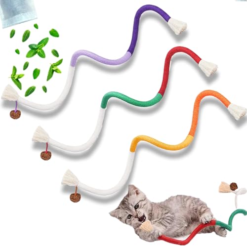 GREMBEB Silvervine Katzenspielzeug, 3 Stück, erweitertes Katzenspielzeug für den Innenbereich, Katze, Kauspielzeug, interaktive Katze, Baumwollseil, Zahnreinigung GREMBEB Silvervine Katzenspielzeug, 3 Stück, erweitertes Katzenspielzeug für den Innenbereich, Katze, Kauspielzeug, interaktive Katze, Baumwollseil, Zahnreinigung von GREMBEB
