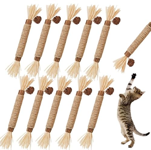 MegiaExist Silvervine Katzenspielzeug, 10 Stück, Kätzchen-Leckerli-Katzenminze-Spielzeug, Katzenminze zur Zahnreinigung im Innenbereich, interaktive Übung, Hamster, Chinchilla, Rennmaus, Kaninchen, MegiaExist Silvervine Katzenspielzeug, 10 Stück, Kätzchen-Leckerli-Katzenminze-Spielzeug, Katzenminze zur Zahnreinigung im Innenbereich, interaktive Übung, Hamster, Chinchilla, Rennmaus, Kaninchen, von GREMBEB