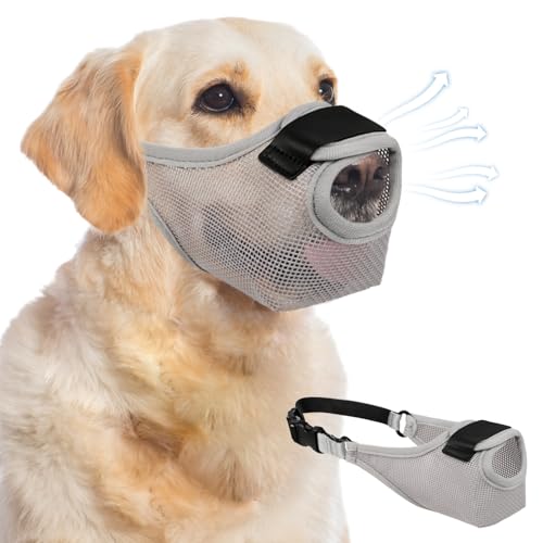 GREMCADA Maulkorb für Hunde, weicher Air-Mesh-Haustier-Maulkorb für große, mittelgroße und kleine Hunde, Design mit Frontöffnung, atmungsaktiv, verstellbar, verhindert Beißen und Schnitzen GREMCADA Maulkorb für Hunde, weicher Air-Mesh-Haustier-Maulkorb für große, mittelgroße und kleine Hunde, Design mit Frontöffnung, atmungsaktiv, verstellbar, verhindert Beißen und Schnitzen von GREMCADA