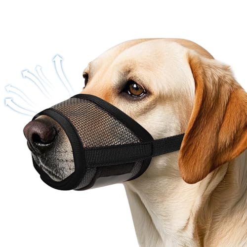 Maulkorb für Hunde, weicher Air-Mesh-Maulkorb für kleine, mittelgroße und große Hunde, Anti-Bellen, Kauen, atmungsaktiv, trinkbar, verstellbare Schlaufe, geeignet für Deutscher Schäferhund, Husky Maulkorb für Hunde, weicher Air-Mesh-Maulkorb für kleine, mittelgroße und große Hunde, Anti-Bellen, Kauen, atmungsaktiv, trinkbar, verstellbare Schlaufe, geeignet für Deutscher Schäferhund, Husky von GREMCADA