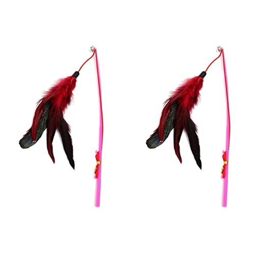 GREOHNMPAW 2X Katzenspielzeug mit Federn Katzenangel Spielangel Katzenspielzeug Glocke Fuer Katzen GREOHNMPAW 2X Katzenspielzeug mit Federn Katzenangel Spielangel Katzenspielzeug Glocke Fuer Katzen von GREOHNMPAW