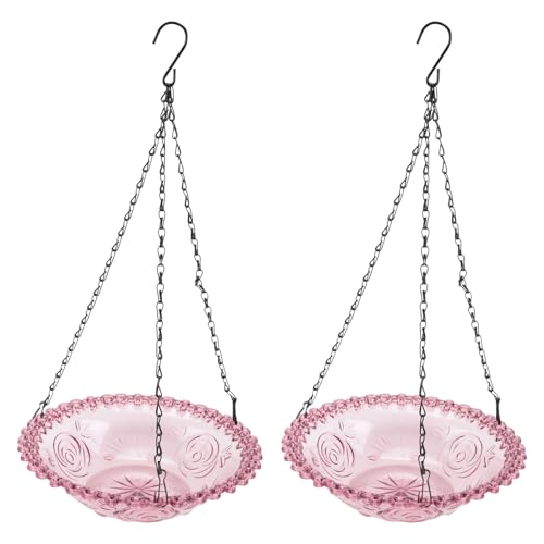 GREOHNMPAW Vogelfutterspender zum Aufhängen in Form Einer Vogelblume, Vogelbad für Dekoration im Garten und im Freien, Vogelfutterspender, Zubehör, Hellviolett GREOHNMPAW Vogelfutterspender zum Aufhängen in Form Einer Vogelblume, Vogelbad für Dekoration im Garten und im Freien, Vogelfutterspender, Zubehör, Hellviolett von GREOHNMPAW