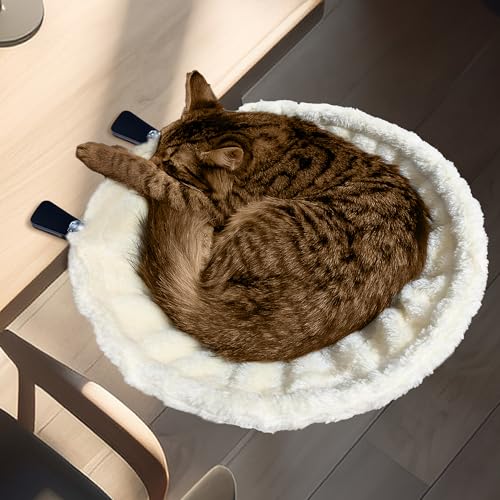 GRETMIX Katzen-Schreibtischbett, unterstützt bis zu 22,7 kg, stabile Doppelklemmen, weich und bequem, stabile Katzen-Hängematte für Heimarbeit und Gaming-Schreibtisch, Esstisch GRETMIX Katzen-Schreibtischbett, unterstützt bis zu 22,7 kg, stabile Doppelklemmen, weich und bequem, stabile Katzen-Hängematte für Heimarbeit und Gaming-Schreibtisch, Esstisch von GRETMIX