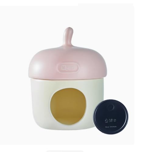 GRFELI Hamsterversteck Keramik, Eisbox mit Abkühlung Hamsterhaus und Lebensraum Frisches Bett Ideal für Zwerghamster für alle Jahreszeiten Rennmäuse (Pink) von GRFELI