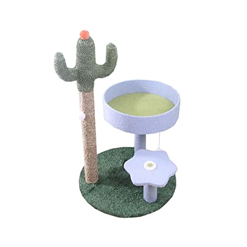 Kratzbaum Cactus Katzenklettergerüst Dreilagiges Katzenkratzbrett Katzenkratzbaum Katzennest Sprungplattform Katzenspielzeug (Color : Blauw) von GRFIT