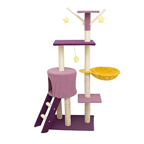 Kratzbaum Katzenklettergerüst, Katzenstreu, Kratzbaum, EIN großes Katzenregal, Katzenkratzbrett, Spielzeugsprungplattform, Katzenkratzbaum, Katzenzubehör (Color : Purple) von GRFIT