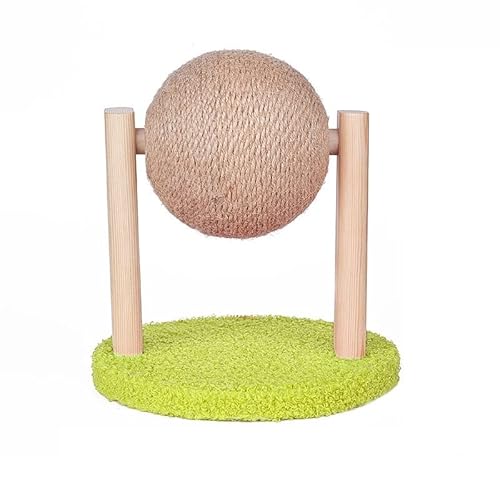 Kratzpappe für Katzen Cat Scratch Ball Verschleißfeste Klaue Cat Scratch Board Massivholz Cat Climb Scratch Board Toys Katzenspielzeug (Color : Green-M) von GRFIT