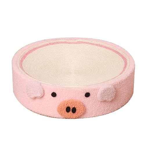 Kratzpappe für Katzen Cute Pig Cat Scratcher Weave Round Cat Scratch Pad Indoor Grinding Claws Cats Training Toys Furniture Protection Katzenspielzeug von GRFIT