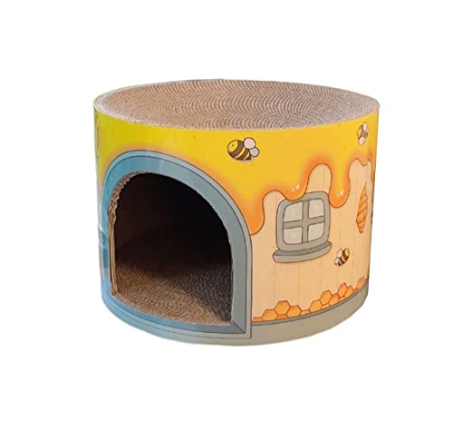 Kratzpappe für Katzen Doppellagiges Katzenkratzbrettnest Katzennest integrierte Hausschleifkralle Katzenkratzbrettnest schuppt Keine Katzenvorräte Katzenspielzeug (Size : M) von GRFIT