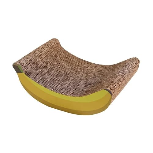 Kratzpappe für Katzen Kratzbrett for Haustiere, Katzen, Wellpappe, Bananenform, Klauenschleifer, Katzenkratzbrett, großes Katzenspielzeug Katzenspielzeug (Color : Yellow, Size : S) von GRFIT