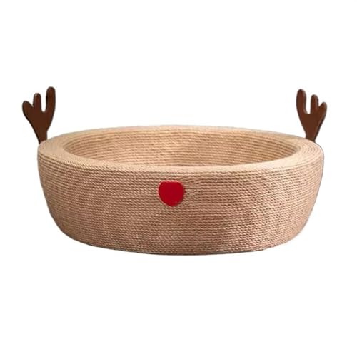 Kratzpappe für Katzen Multifunktionale Sisal-Katzenstreu, großes, verschleißfestes Katzenkrallenbecken, rundes Katzenspielzeug, Krallenschleifer, Katzenkratzmatte Katzenspielzeug (Size : Small) von GRFIT