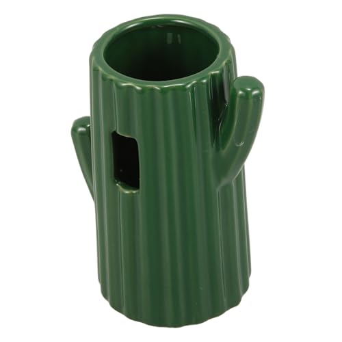 GRIRIW Kaktusförmiger Haustier Wasserspender für Hamster und Kaninchen Auslaufsicher Keramik Vertikales Design für Kleintiere von GRIRIW