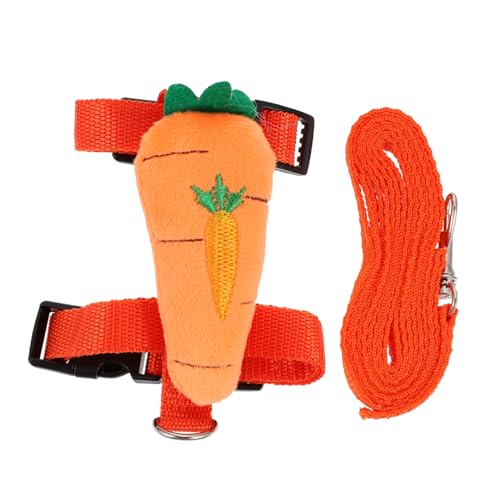 GRIRIW 1 Satz Katzengeschirr mit Leine Verstellbares Ausbruchsicheres Geschirr für Katzen für Outdoor Aktivitäten Langlebig und Bequem S Karotten Design von GRIRIW
