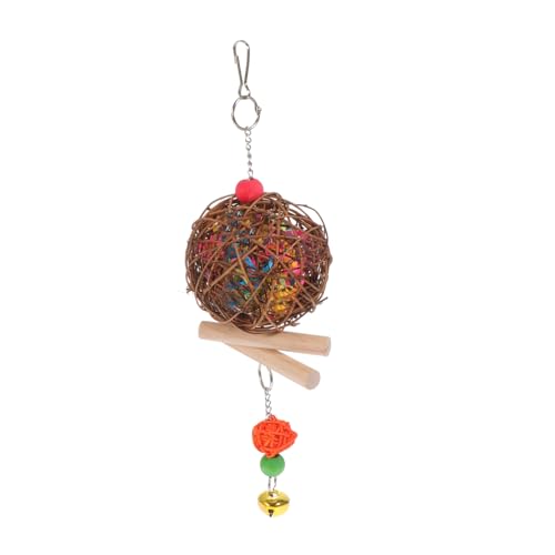 GRIRIW 1 Stück Hängendes Papageien Kauspielzeug aus Rattanball Sicheres und Unterhaltsames für Vögel Verbessert Gesundheit und Pflege für Wellensittiche und Sittiche Zufällige Farbe GRIRIW 1 Stück Hängendes Papageien Kauspielzeug aus Rattanball Sicheres und Unterhaltsames für Vögel Verbessert Gesundheit und Pflege für Wellensittiche und Sittiche Zufällige Farbe von GRIRIW