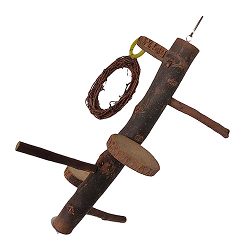 GRIRIW 1 Stück Papageienständer Vogel Papageien Stand Papageienzubehör Ständer Für Papageienkäfig Papageienbarsch Papageienspielständer Vogelspielständer Vogelzubehör Brown Rattan-Kreis von GRIRIW