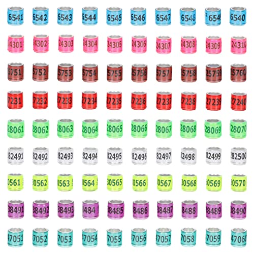 GRIRIW 100 Stück Brieftauben-identifikationsring Gestell Markierung Für Taubenrennen Ringe Geflügelbeinbänder Beinbänder Zur Identifizierung Von Hühnern Wachtel Mehrere Aluminium Colorful GRIRIW 100 Stück Brieftauben-identifikationsring Gestell Markierung Für Taubenrennen Ringe Geflügelbeinbänder Beinbänder Zur Identifizierung Von Hühnern Wachtel Mehrere Aluminium Colorful von GRIRIW