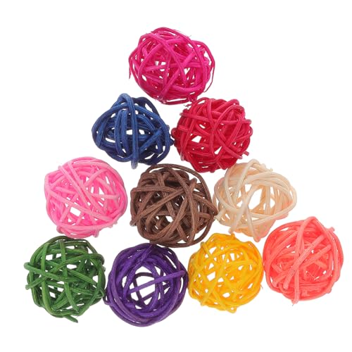 GRIRIW 10Stücke Rattan Bälle für Papageien Kauspielzeug für Kleine für Wellensittiche und Nymphensittiche Fördert Zahnreinigung und Spielspaß Gemischt GRIRIW 10Stücke Rattan Bälle für Papageien Kauspielzeug für Kleine für Wellensittiche und Nymphensittiche Fördert Zahnreinigung und Spielspaß Gemischt von GRIRIW